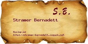Stramer Bernadett névjegykártya